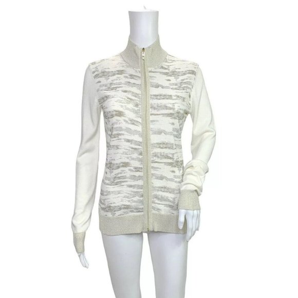 Tail Tech Beige Knit Zip Cardigan Sweater XS - Picture 1 of 9